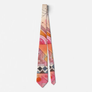 Abstract Pink Colorful Geometric Design Krawatte