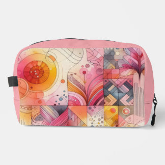 Abstract Pink Colorful Geometric Design Waschbeutel
