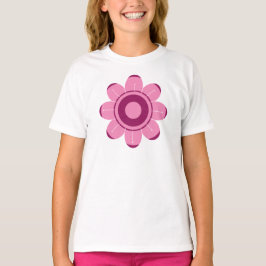 Abstract Pink Flower Illustration T-Shirt