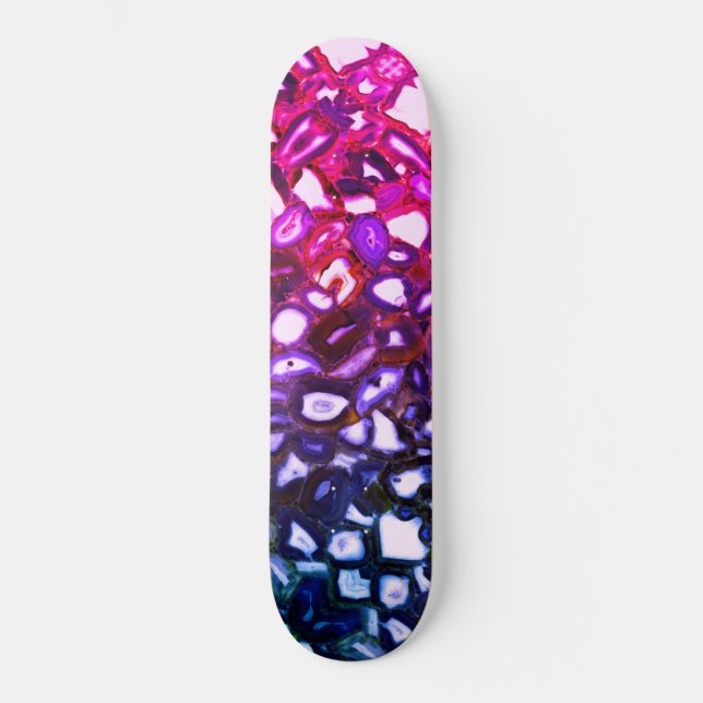 Abstract pink geode pattern  skateboard (Vorderseite)