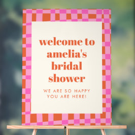 Abstract Pink Orange Custom Bridal Shower Welcome Acrylschild
