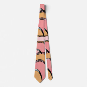 Abstract Pink Orange Hand Drawn Pattern Krawatte