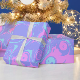 Abstract pink purple blue swirls geschenkpapier