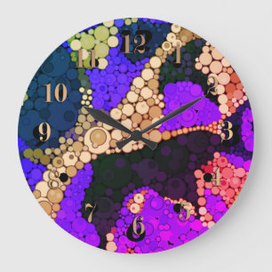 Abstract polka dot large clock große wanduhr