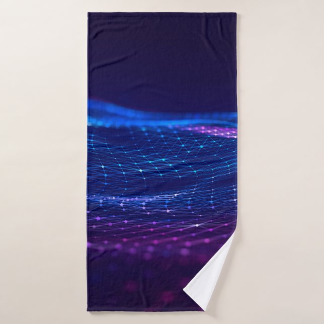 Abstract polygonal space low poly dark background  (Serviette de bain)