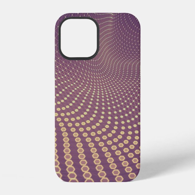 Abstract polygonal space low poly dark background  iPhone 12 hülle (Rückseite)