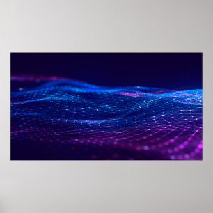 Abstract polygonal space low poly dark background  poster