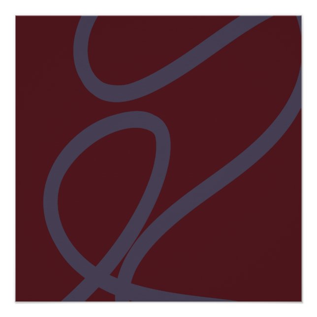 Abstract Poster – Dark Lines on Burgundy (Devant)