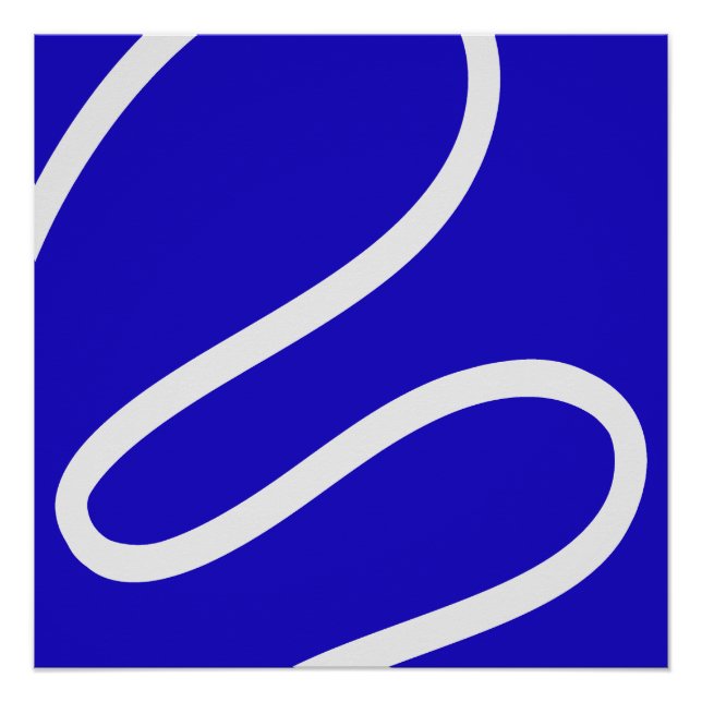 Abstract Poster – White Lines on Blue (Vorderseite)