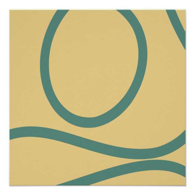 Abstract Poster – Yellow Lines on Beige (Devant)