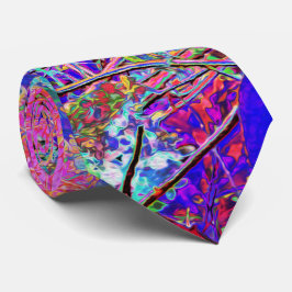 Abstract Purple and Blue Hydrangea with Magenta Krawatte