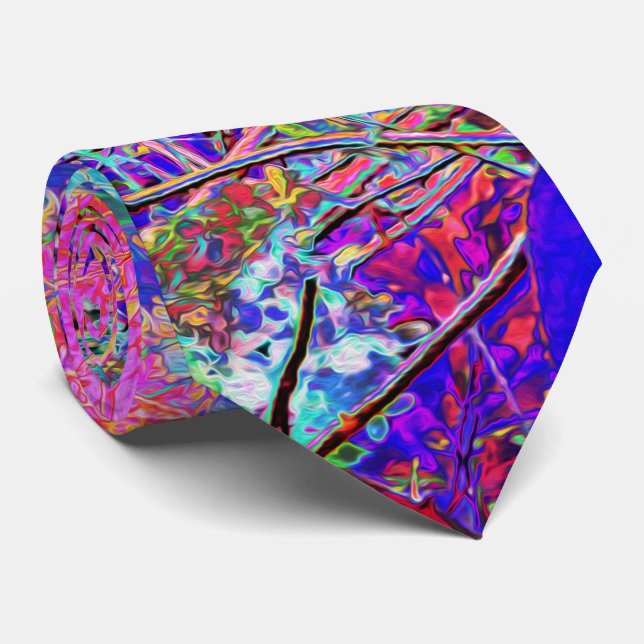 Abstract Purple and Blue Hydrangea with Magenta Krawatte (Gerollt)