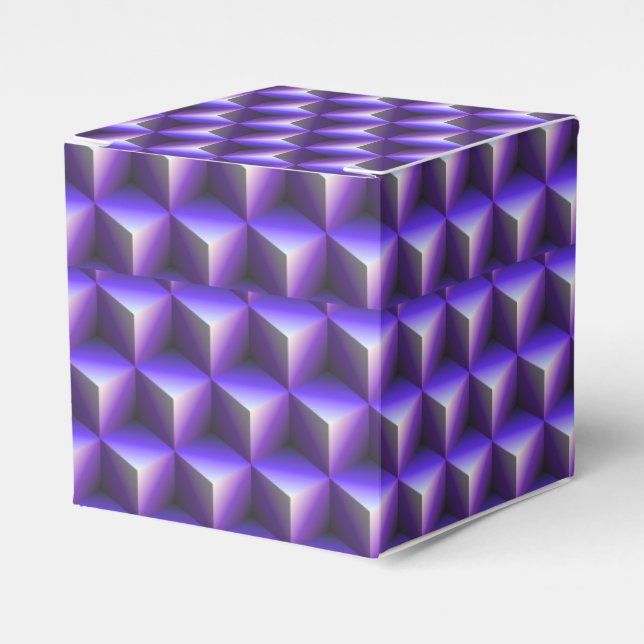 Abstract Purple Cube Block Pattern Geschenkschachtel (Vorderseite)