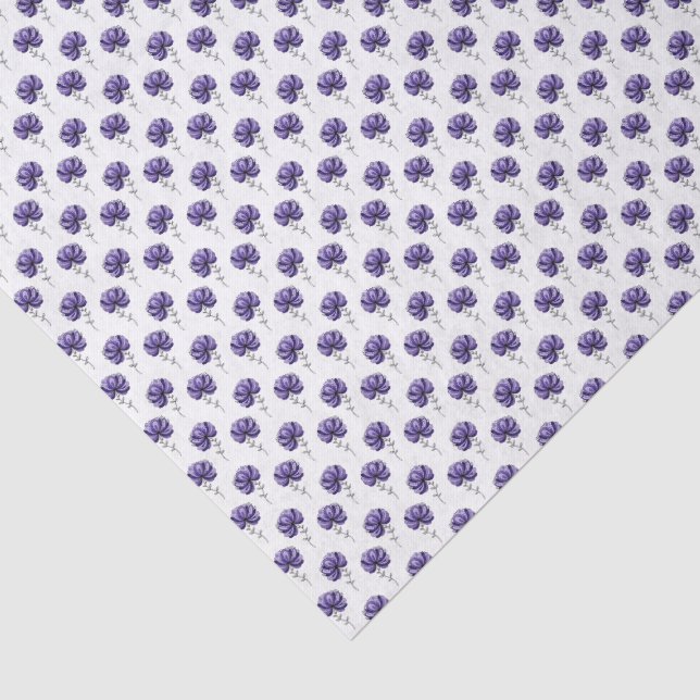 Abstract Purple Flower Doodle Art Style Seidenpapier (Ausschnitt)