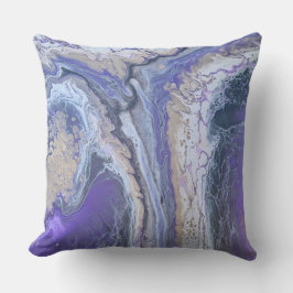Abstract Purple & Gold Mineral Veins Kissen