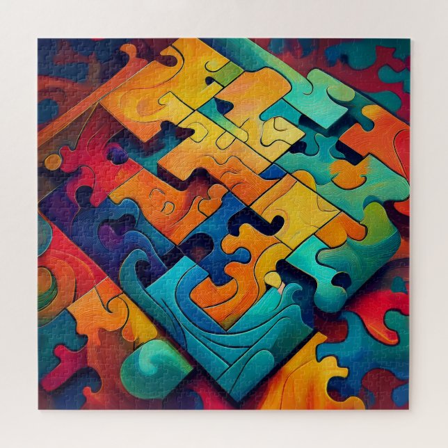 Abstract Puzzle Pieces (Horizontal)