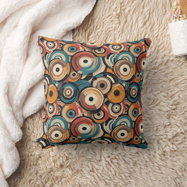 Abstract Records Throw Pillow Kissen (Decke)