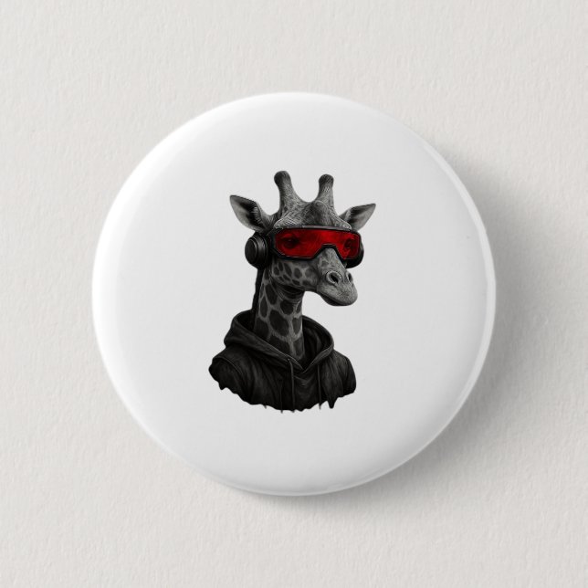 Abstract red and black giraffe Classic T-Shirt Button (Vorderseite)