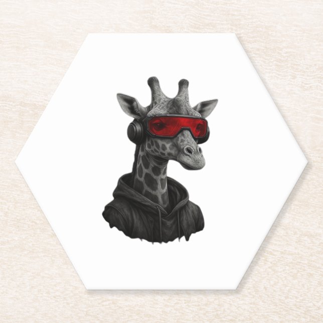 Abstract red and black giraffe Classic T-Shirt Untersetzer (Vorderseite)