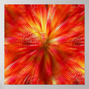 Abstract Red And Yellow Circles Poster