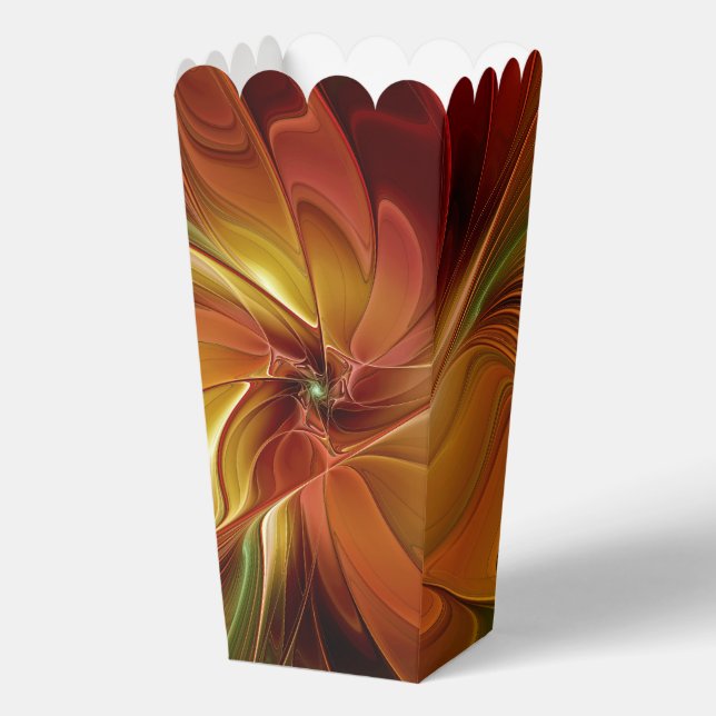 Abstract Red Orange Brown Green Fractal Art Flower Geschenkschachtel (Vorderseite)