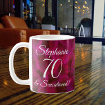 Abstract Red Rose 70 and Sensational Birthday Kaffeetasse<br><div class="desc">Abstract Red Rose 70 and Sensational Birthday Coffee Mug This is a special unique elegant abstract art birthday mug specially designed for your friends who are turning 70 and sensational! Personalize this mug with their name. Pair this mug with a wine label or an elegant red rose personalized card from...</div>