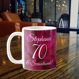 Abstract Red Rose 70 and Sensational Birthday Kaffeetasse