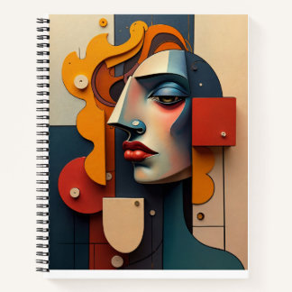 Abstract rendering of a woman's face notizbuch