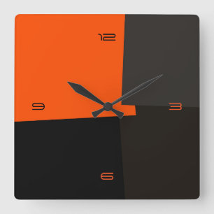 Abstract Retro Color Geometric Pattern #3 Quadratische Wanduhr