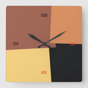 Abstract Retro Color Geometric Pattern #6 Quadratische Wanduhr