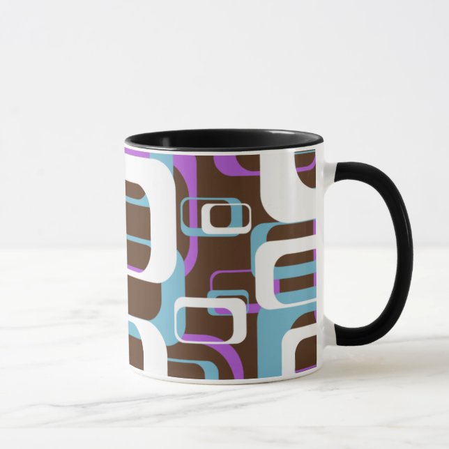 Abstract Retro Swinging 60s Geometric Pattern Tasse (Rechts)