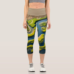 Abstract River Estuary Capri Leggings