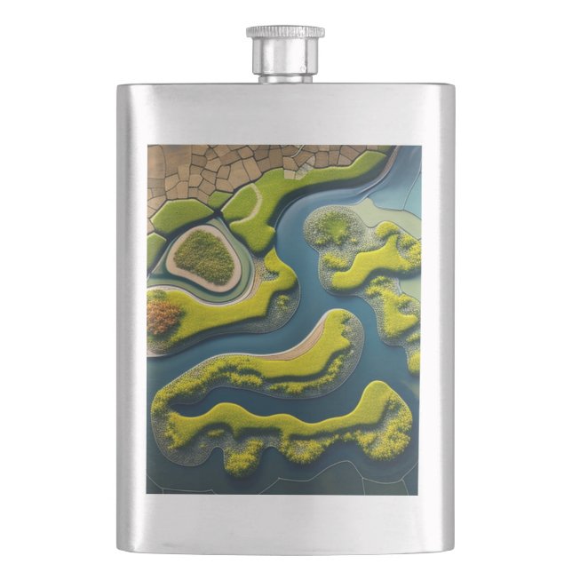 Abstract River Estuary Flachmann (Vorderseite)