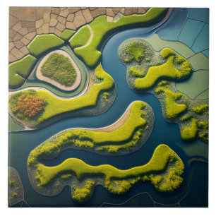 Abstract River Estuary Fliese