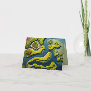 Abstract River Estuary Karte