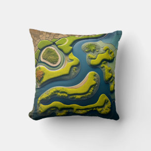 Abstract River Estuary Kissen