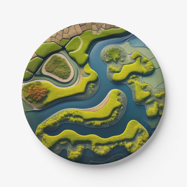 Abstract River Estuary Pappteller (Vorderseite)