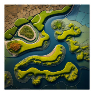 Abstract River Estuary Poster