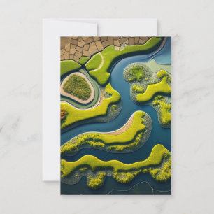 Abstract River Estuary RSVP Karte