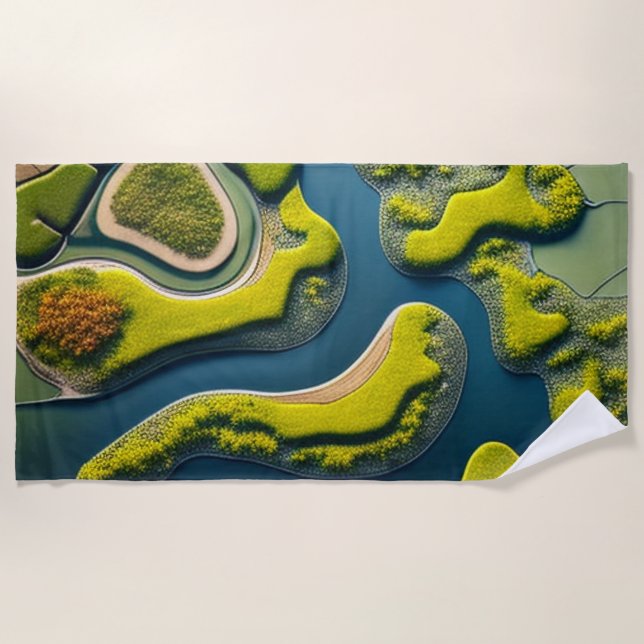 Abstract River Estuary Strandtuch (Vorderseite)