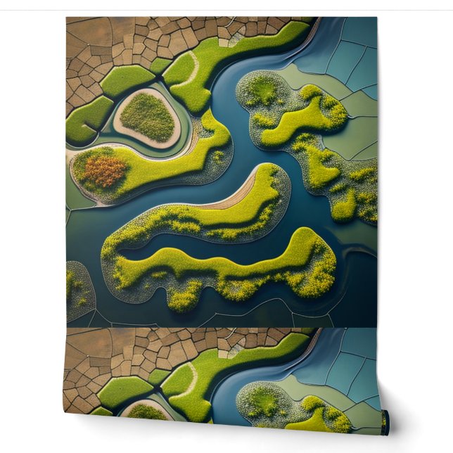 Abstract River Estuary Tapete (Abrollen)