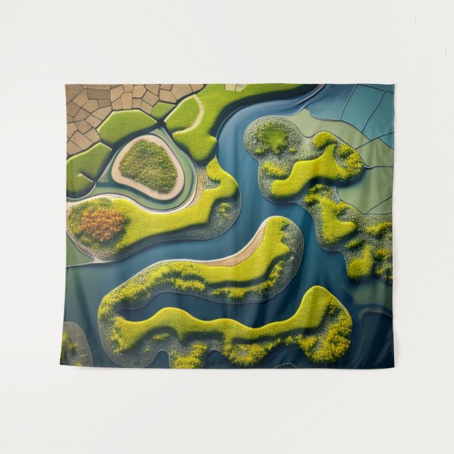 Abstract River Estuary Wandteppich (Vorderseite (Horizontal))