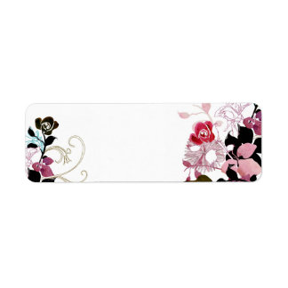 Abstract roses Label