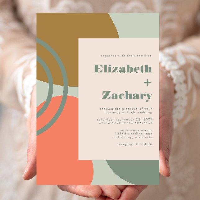 Abstract Sage Green Wedding Invitation Einladung (Von Creator hochgeladen)