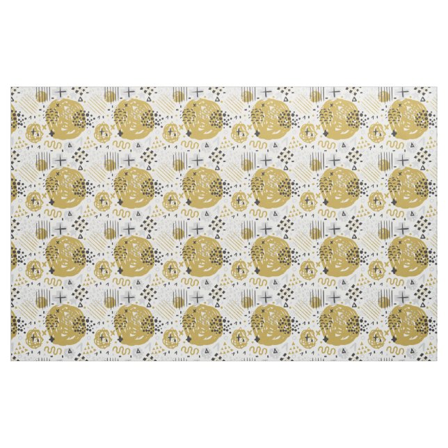 Abstract Scratch Golden Black No.02 Stoff (Yard (91,4 cm))