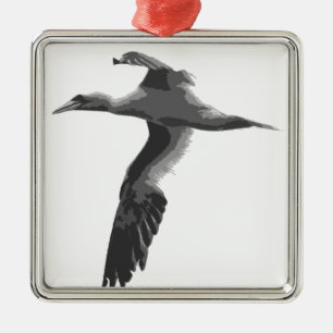 Abstract Sea Birds Silbernes Ornament