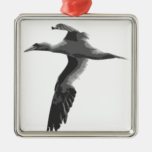 Abstract Sea Birds Silbernes Ornament (Vorne)
