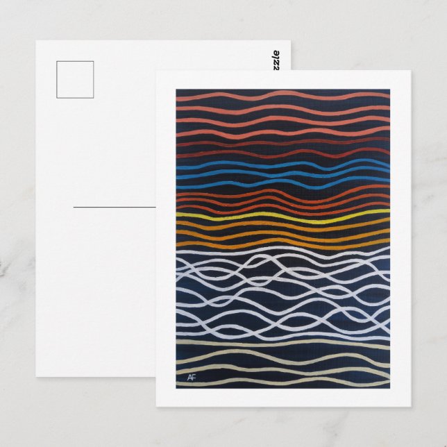 Abstract Seafront Painting by Alfred Fox Postkarte (Vorne/Hinten)