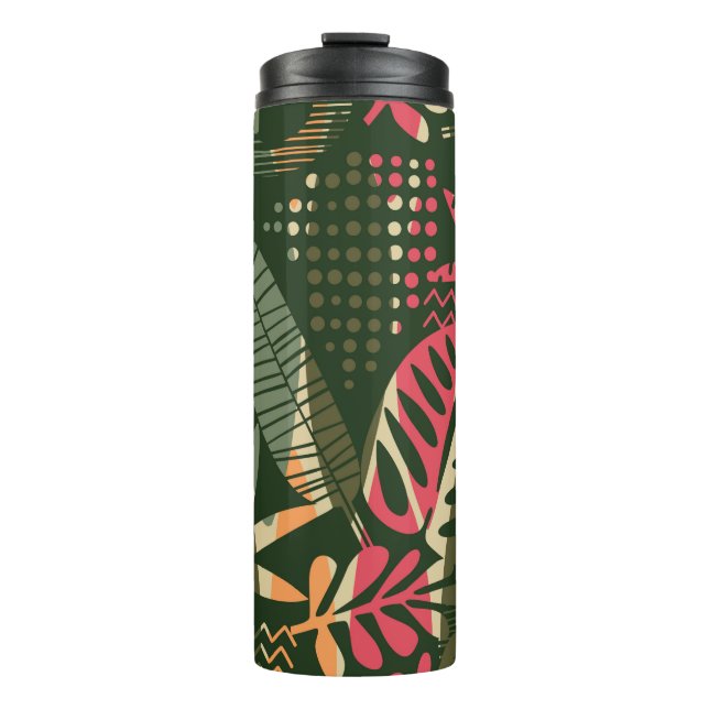 Abstract seamless pattern with tropical leaves. Ha Thermosbecher (Vorderseite)