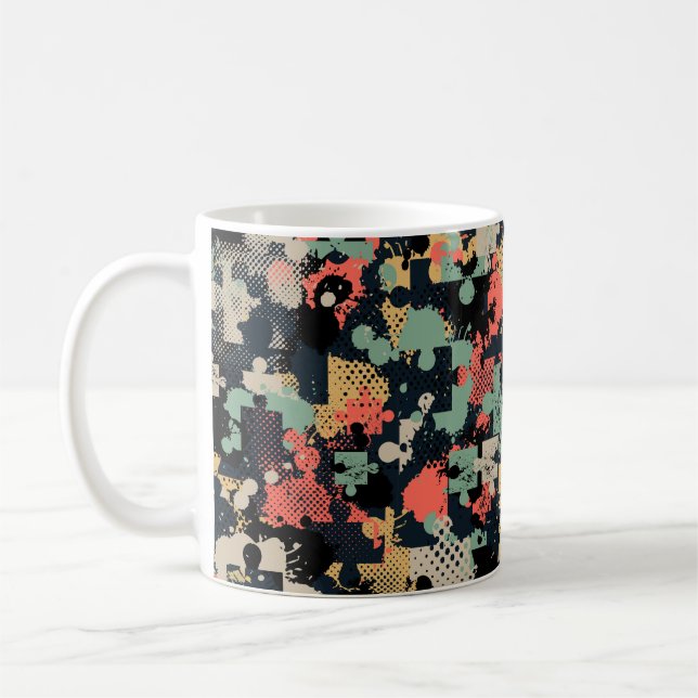 Abstract seamless puzzle pattern with puzzle, squa kaffeetasse (Links)